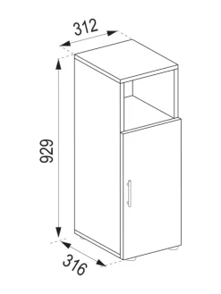 Holz Badmöbel Midischrank Badschrank Bad Flandu in Weiß