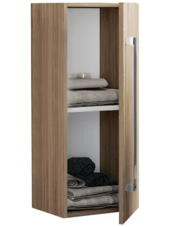 Holz Badmöbel Midischrank Badschrank Bad Badinos D in Sonoma-Eiche (Sägerau)