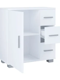 Holz Badmöbel Midischrank Bad Schublade Zalo in Weiß