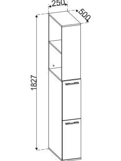 Holz Badmöbel Nischenschrank Schublade Sadilo XL in Honig-Eiche