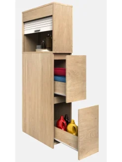 Holz Badmöbel Nischenschrank Schublade Tasalo in Honig-Eiche