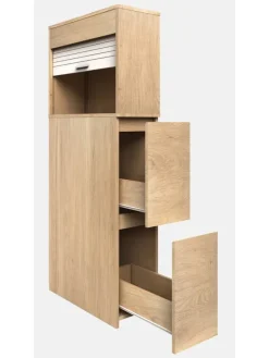 Holz Badmöbel Nischenschrank Schublade Tasalo in Honig-Eiche