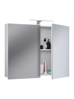 Holz Badmöbel Spiegelschrank Spiegel Badinos 60 cm in Weiß