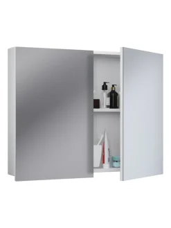 Holz Badmöbel Spiegelschrank Spiegel Badinos 80 cm in Weiß