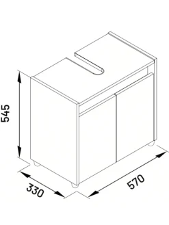 Holz Badschrank Badunterschrank Waschbecken Cosila in Anthrazit / Honig-Eiche