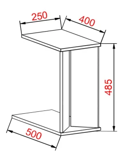 Holz Beistelltisch Couchtisch Sofatisch Nachto M in Weiß / Honig-Eiche