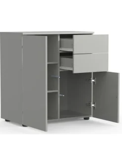 Holz Kommode Sideboard Anrichte Dalosa 4 Schublade in Grau