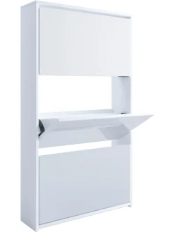 Holz Schuhschrank Schuhkipper Spiegel Stido XL in Weiß