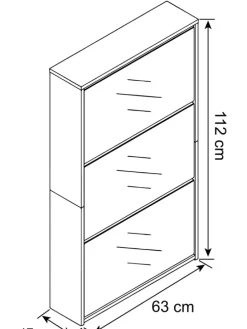 Holz Schuhschrank Schuhkipper Spiegel Stido XL in Weiß