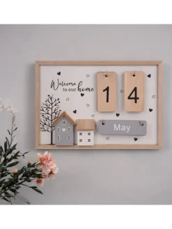 Holzkalender Tageszähler in Natur