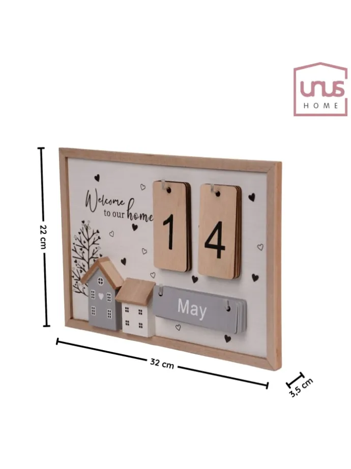 Holzkalender Tageszähler in Natur