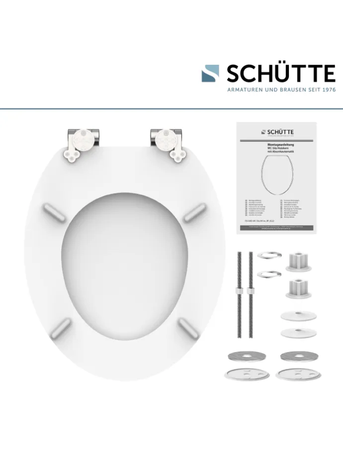 Holzkern WC-Sitz WHITE, mit Absenkautomatik