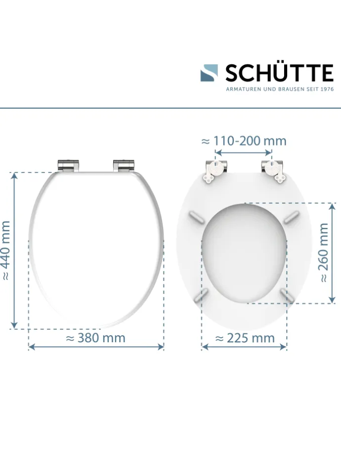 Holzkern WC-Sitz WHITE, mit Absenkautomatik