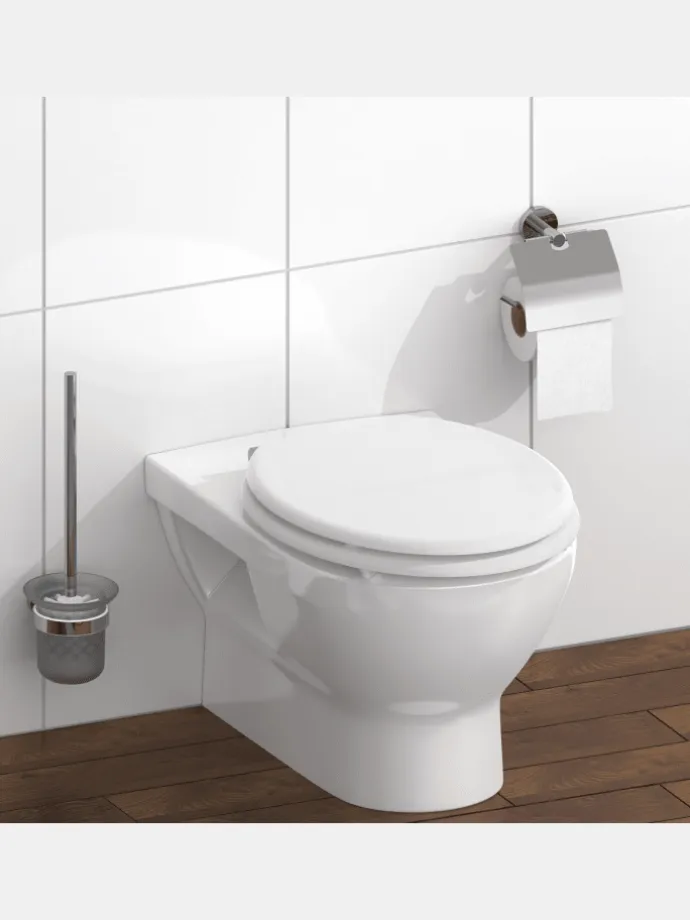 Holzkern WC-Sitz WHITE, mit Absenkautomatik