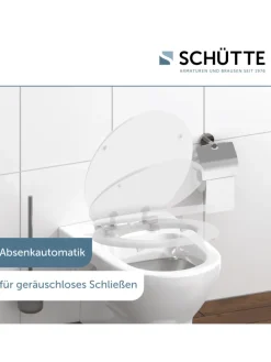 Holzkern WC-Sitz WHITE, mit Absenkautomatik