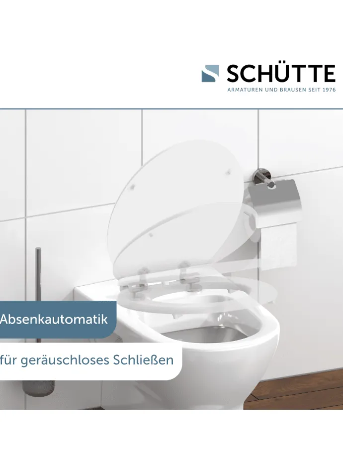 Holzkern WC-Sitz WHITE, mit Absenkautomatik