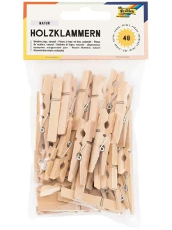 Holzklammern in Natur - 48 Stück