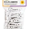 Holzklammern in Weiß - 48 Stück