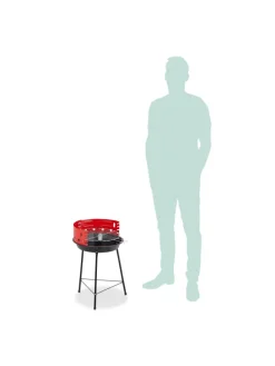 Holzkohlegrill in Schwarz/ Rot - Ø 37 cm