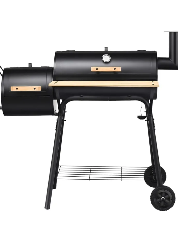 Holzkohlegrill Räucher-/Grillfunktion 2 in 1 in Schwarz