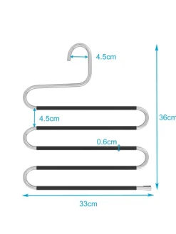 Hosenbügel S-Form Edelstahl Kleiderbügel in 5 Stück Silber