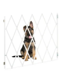 Hundeabsperrgitter in Weiß - (B)130 x (H)87,5 cm