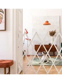 Hundeabsperrgitter in Weiß - (B)130 x (H)87,5 cm