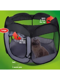 Hundegehege in Grau - (H)75 x Ø 100 cm