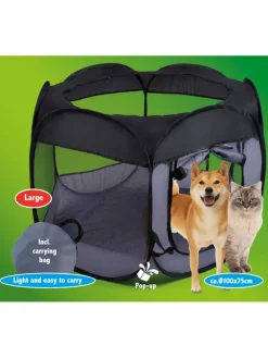 Hundegehege in Grau - (H)75 x Ø 100 cm