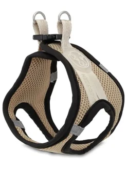 Hundegeschirr in Beige/ Schwarz - (L)26-30 cm