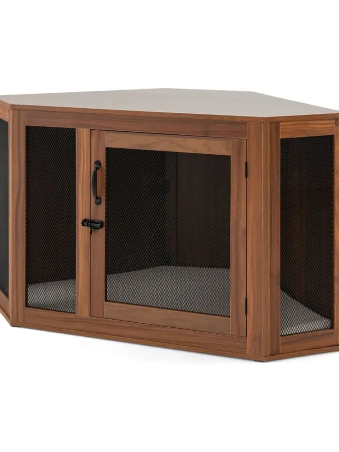 Hundehütte Eckdesign 114x60x68cm in Braun