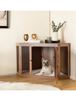 Hundehütte Eckdesign 114x60x68cm in Braun