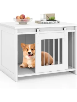 Hundekäfig 80 x 60 x 60 cm in Weiß