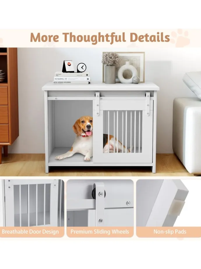 Hundekäfig 80 x 60 x 60 cm in Weiß