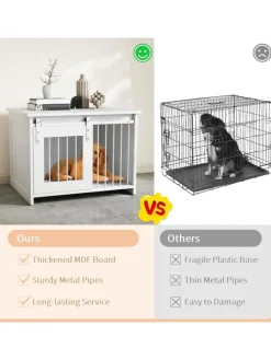 Hundekäfig 80 x 60 x 60 cm in Weiß