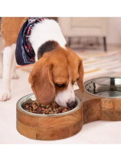 Hundenapfbar in Natur/ Silber - (B)48 x (H)8 x (T)22 cm