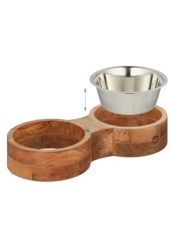 Hundenapfbar in Natur/ Silber - (B)48 x (H)8 x (T)22 cm