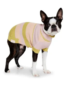 Hundepullover in Beige/ Grün/ Rosa