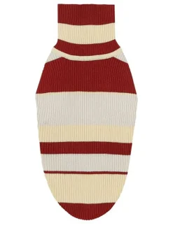 Hundepullover in Bordeaux/ Beige