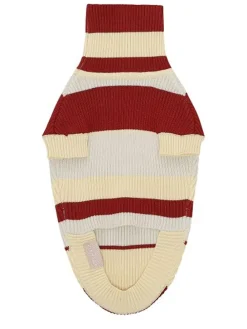 Hundepullover in Bordeaux/ Beige