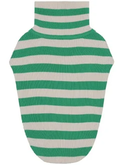 Hundepullover in Grün/ Creme