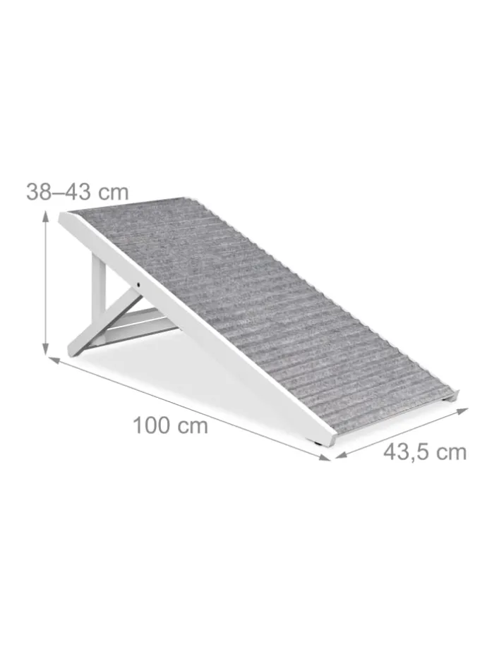 Hunderampe in Grau/ Weiß