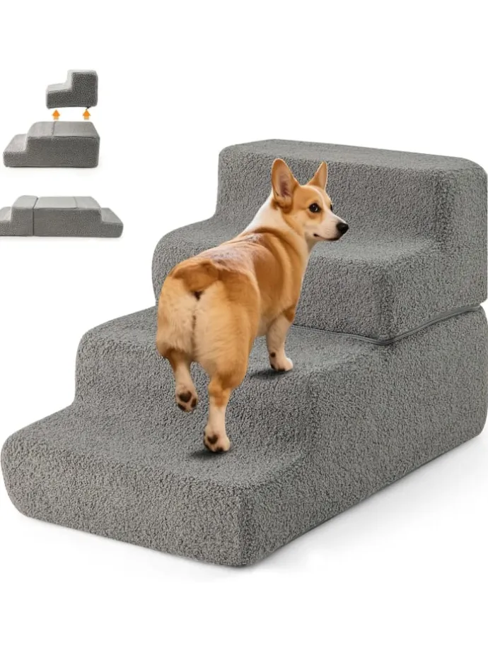 Hundetreppe 4 Stufen in Grau