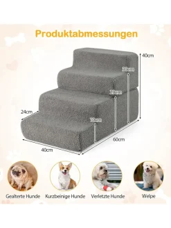 Hundetreppe 4 Stufen in Grau