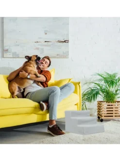 Hundetreppe in Grau - (B)35x (H)30 x (T)45 cm