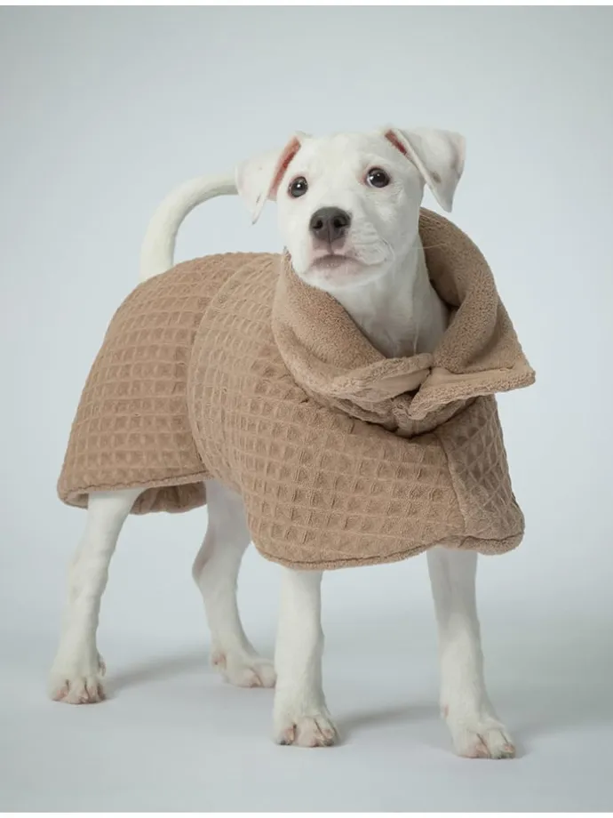 Hunde-Trockenmantel in Beige