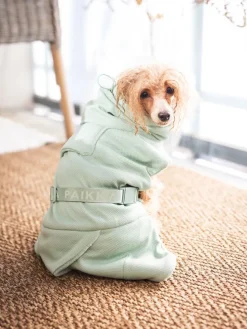Hunde-Trockenmantel in Hellgrün