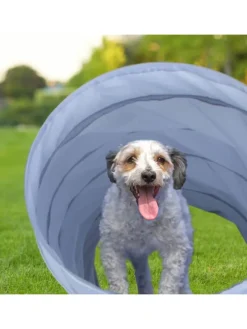 Hundetunnel in Grau - (B)200 x Ø 40 cm