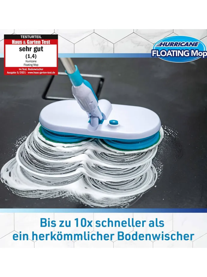 Hurricane Akku Wischer Floating Mop in Blau