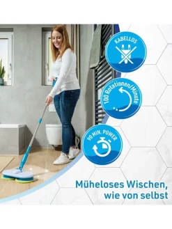 Hurricane Akku Wischer Floating Mop in Blau